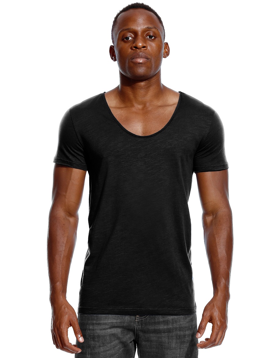 Scoop Neck T Shirt for Men Low - Undershirt Crew Neck 评论和价格