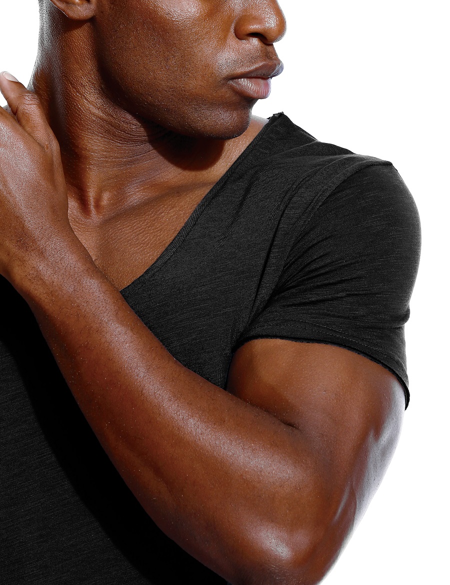Scoop Neck T Shirt for Men Low - Undershirt Crew Neck 评论和价格