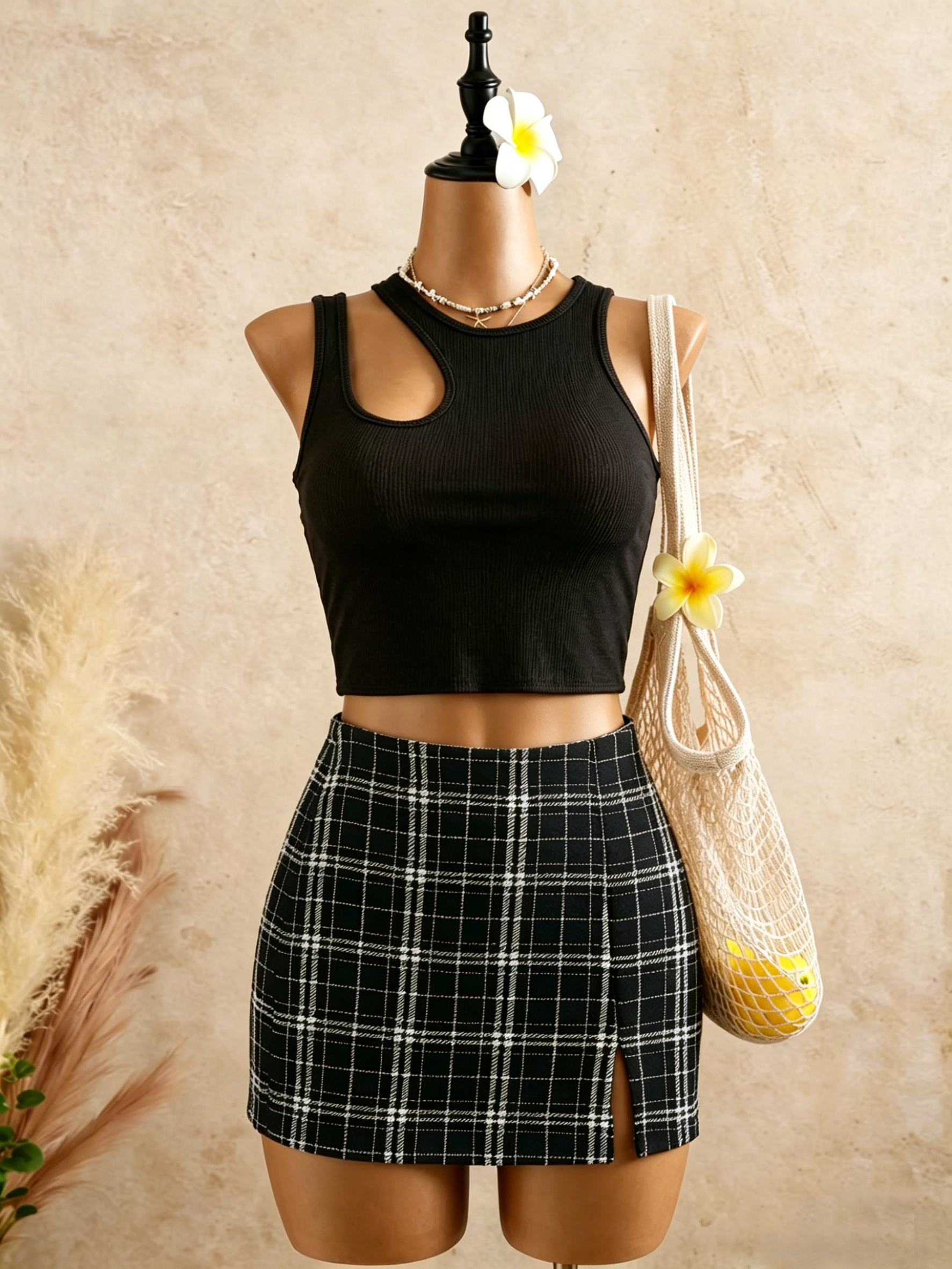 2 Piece Outfits Women Cutout R - Tank Top Ribbed 评论和价格
