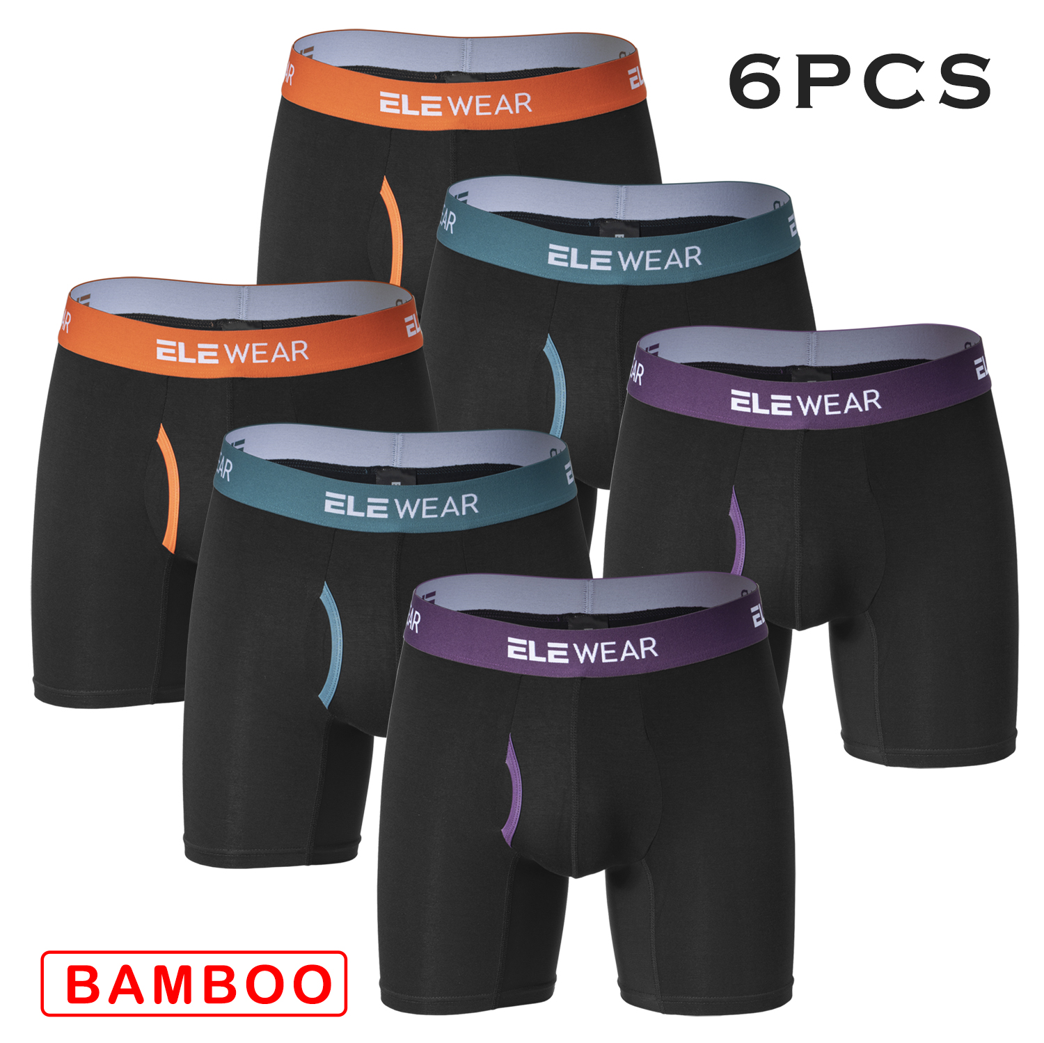 6 pcs Bamboo Men Underwear Wit - Boxer Shorts Modal 评论和价格